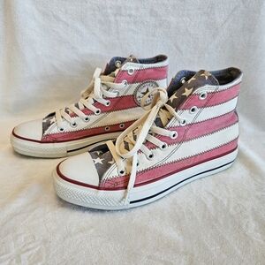 Converse Red and Blue Athletic Shoes Classic Design